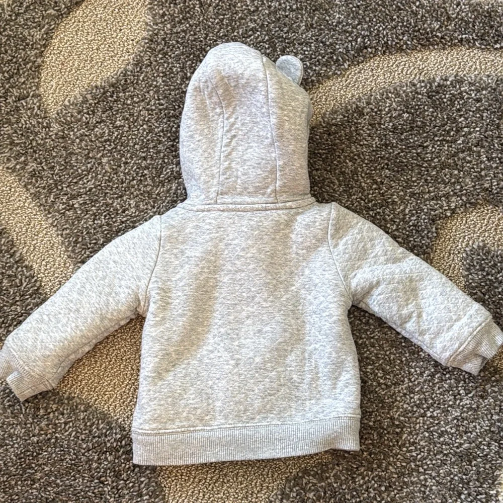 Simple Joys by Carters Baby Boy Gray Sherpa Lined Hooded Winter Coat Ears 12M